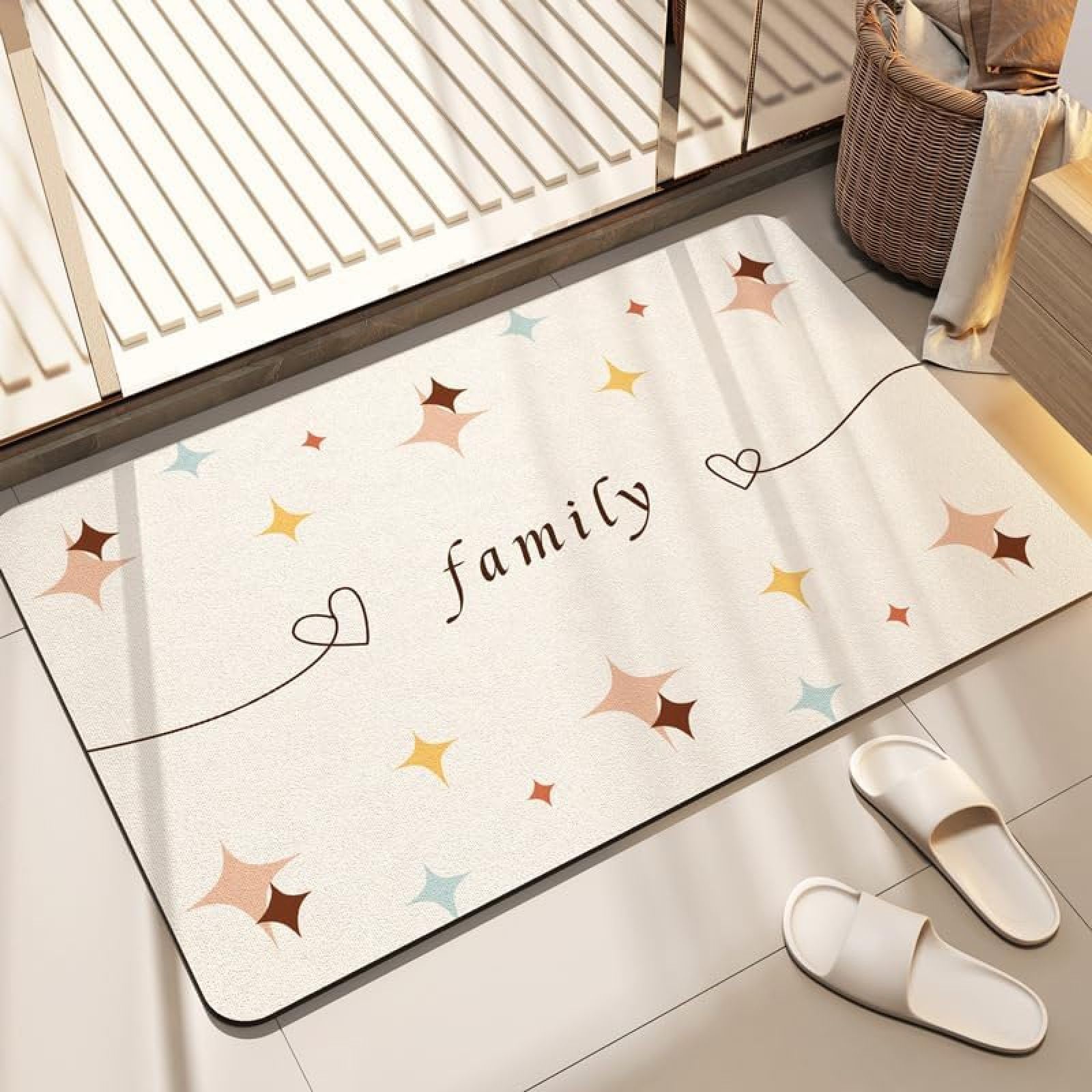Tapis de salle de bain antidérapant diatomite pierre séchée rapide 60x90cm