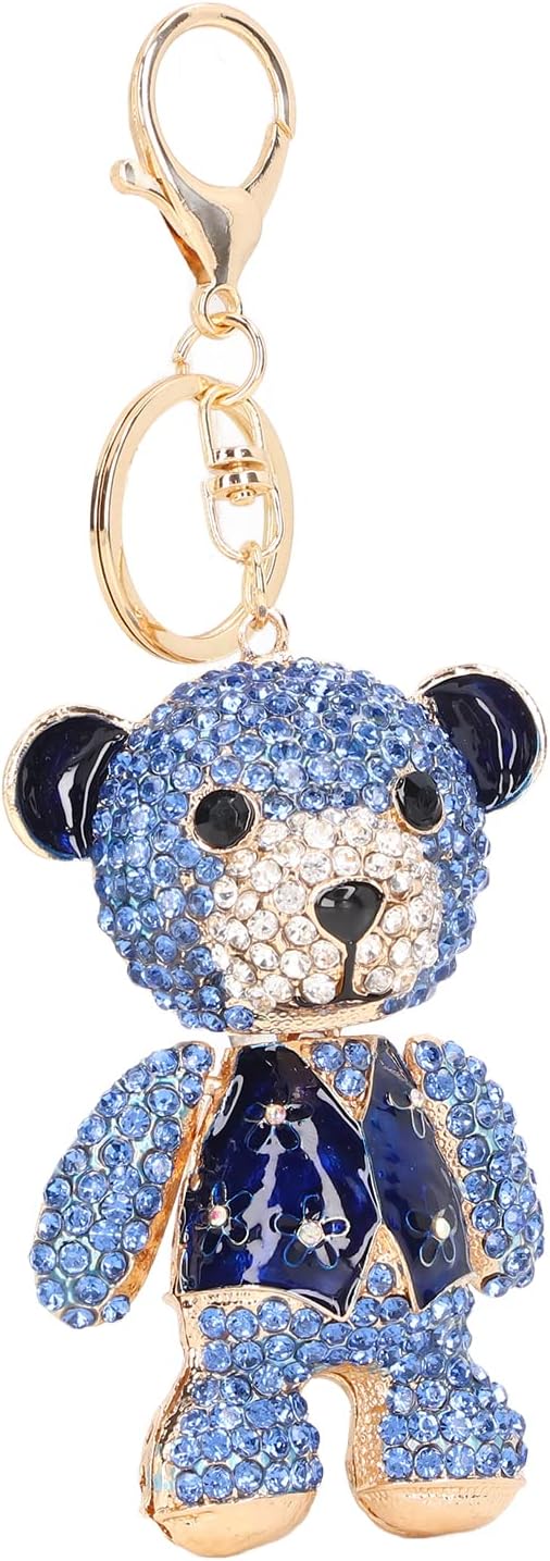 Crystal Rhinestone Bear Keychain for Women Men - Cute Bling Alloy Pendant Keychains Backpack Decoration Jewelry Accessories 120 Characters