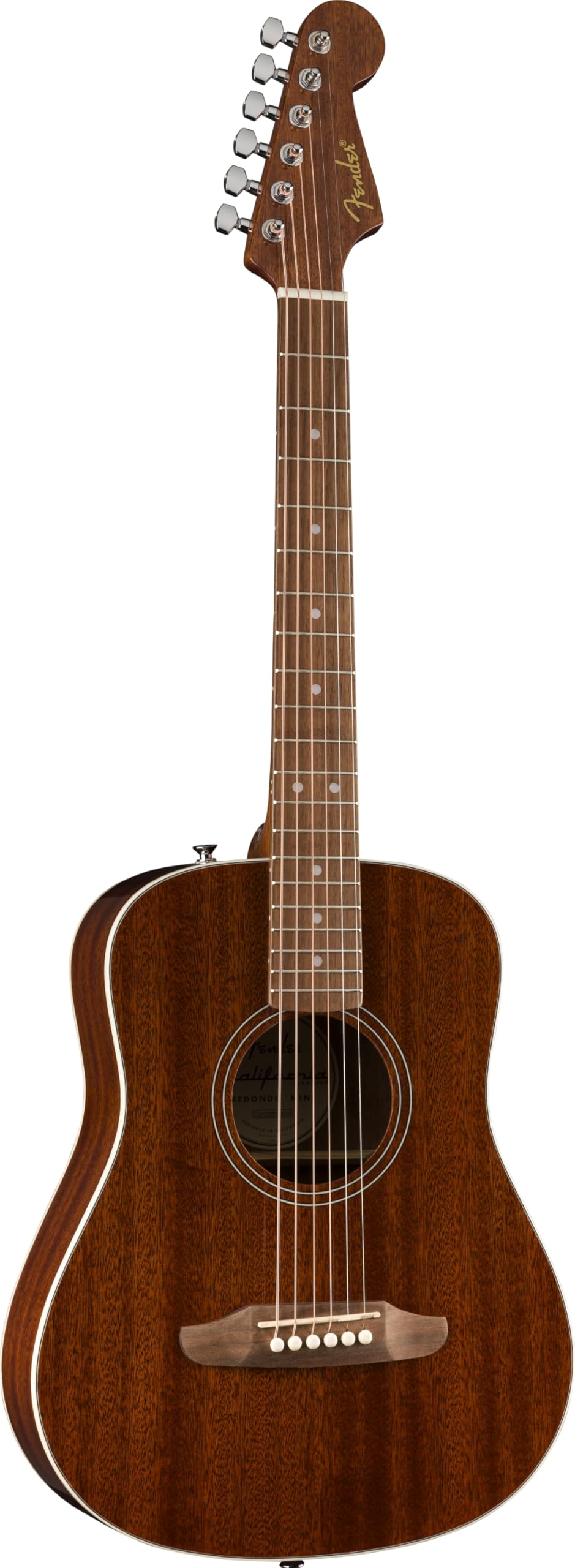 Fender California Standard Redondo Mini-Akustikgitarre Sapele-Decke natürliches Sapele Tasche