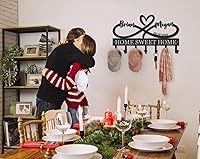 Vista 3 de Personalized Key Holder for Wall, Metal Infinity Heart Key Hooks, Key Hooks for Wall, Coat Rack, Custom Name Key Rack, Key Holder Wall Hanging