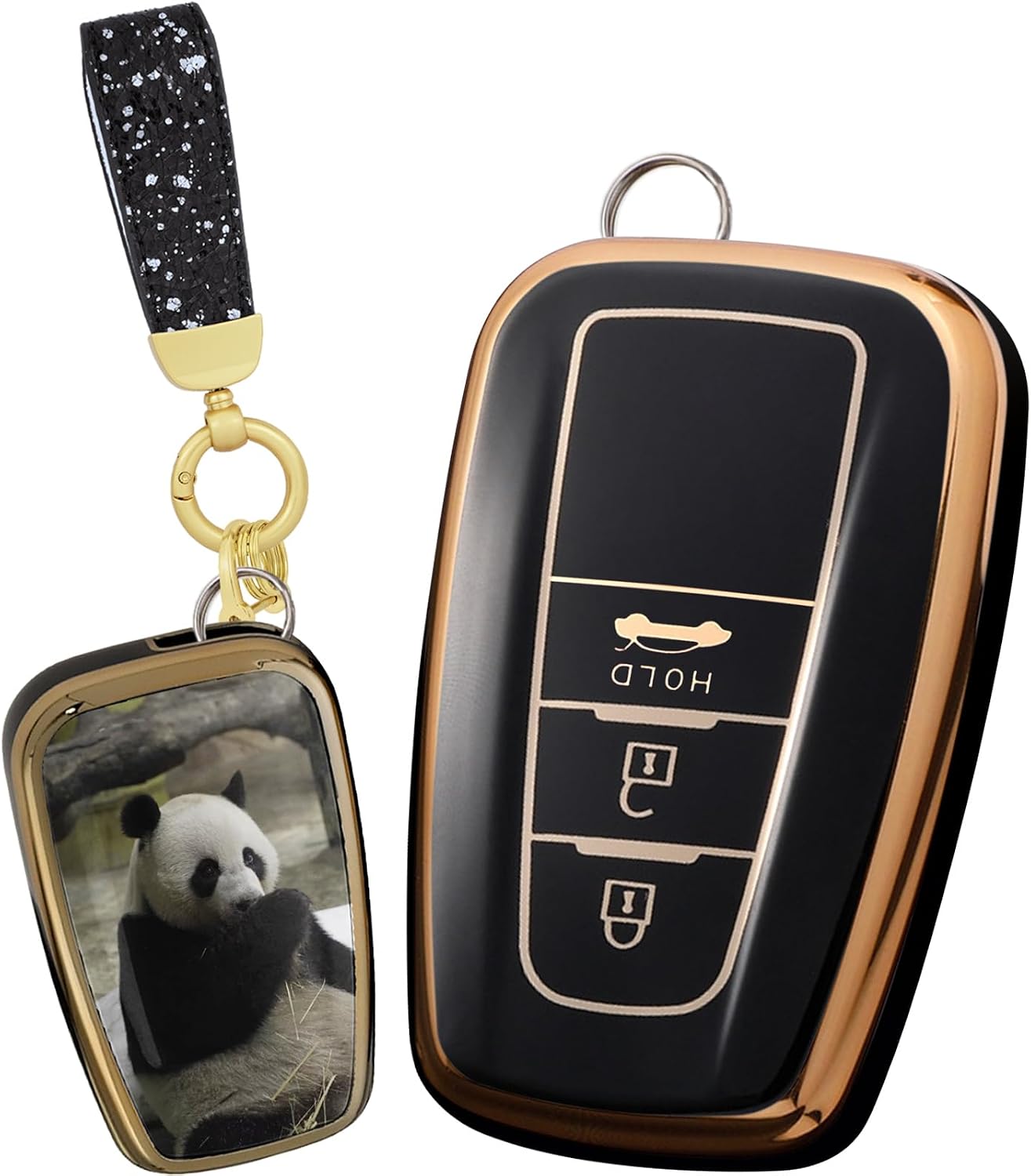 SANRILY Custom Key Fob Cover Fit for Toyota Camry 2018-2024 RAV4 Highlander Prius Corolla Avalon C-HR GT86 Keyless 4 Button Personalized Key Holder Festival Gifts for Women Men Beige