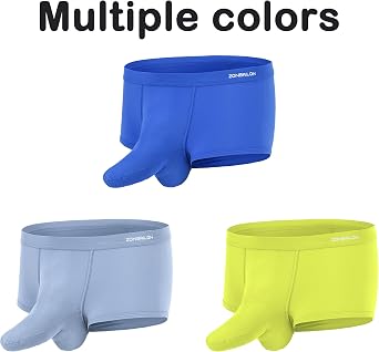 Mens Boxer Briefs Sexy Elephant Trunk Underwear Bulge Enhancing Dual Pouch Breathable
