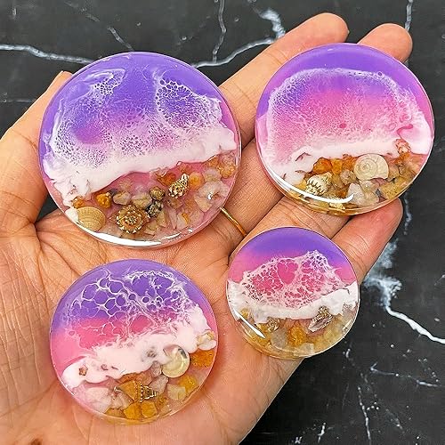 Miniatura 3 de RESINWORLD Juego de 32 cavidades de 2 pulgadas, 1.75 pulgadas, 1.5 pulgadas, 1.25 pulgadas, molde de agarre circular, molde magnético, molde redondo