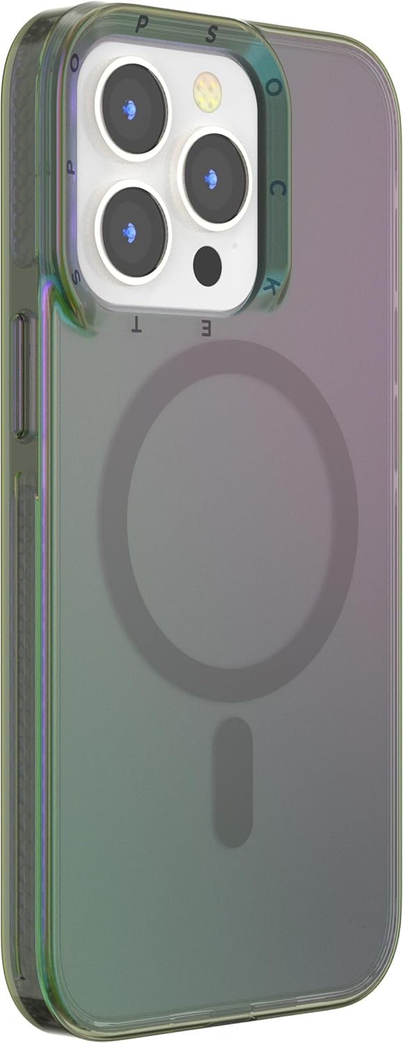 PopSockets iPhone 13 Pro Phone Case with MagSafe, Wireless Charging Compatible, Green - Nightshade