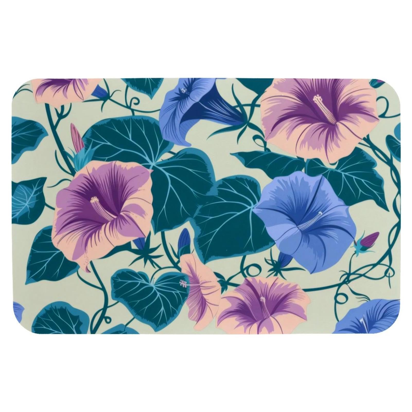 Tapis de bain fleurs pour douche et baignoire, style frais pour la maison