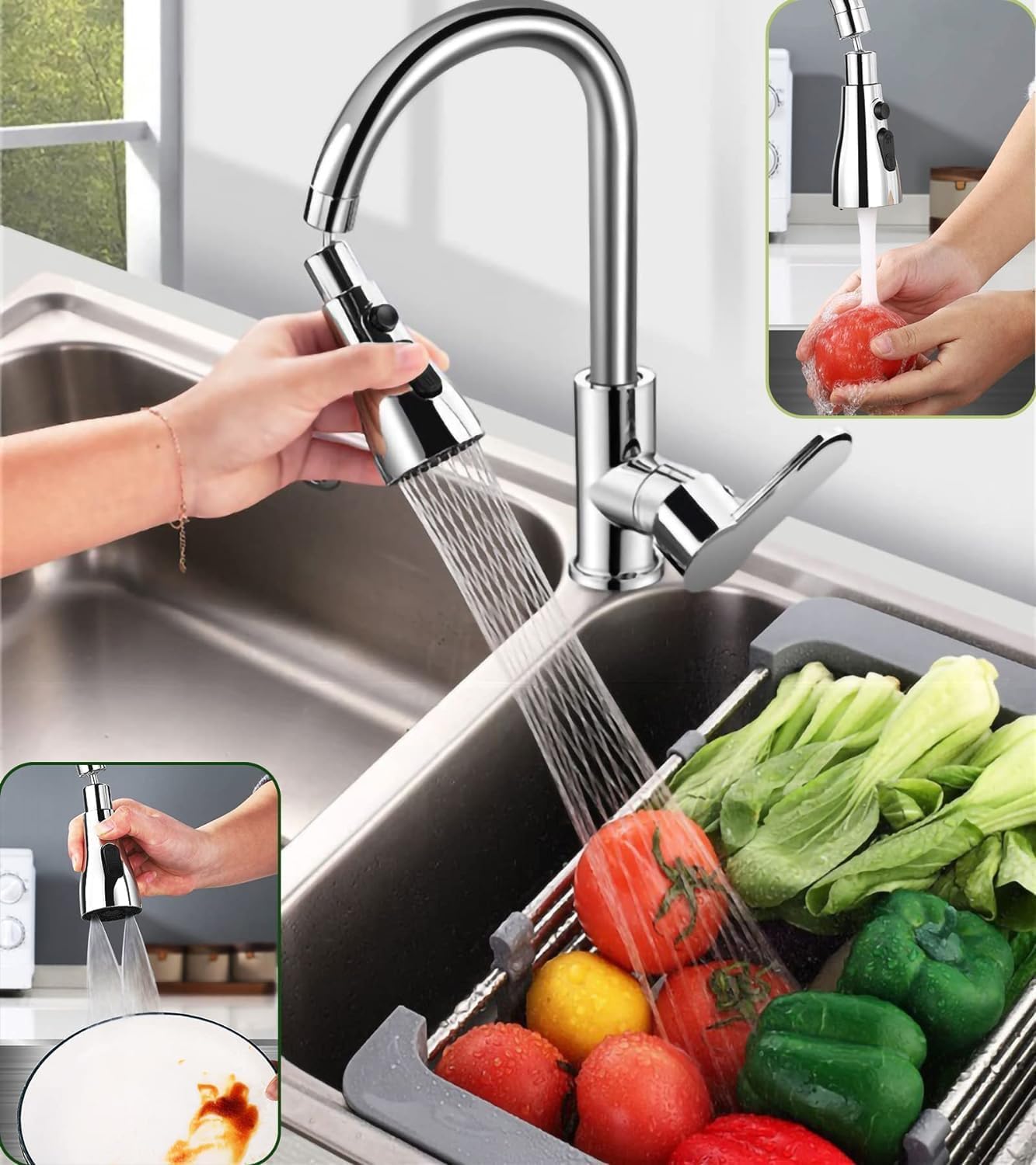 360° Rotatable Water Faucet Aerator Infinity 3 Mode Water Faucet Dual Flow Aerator Kitchen Sink Shower Sprayer Faucet and Swivel Filter Extender (B0D17YWGLW) Amazon Price History, Amazon Price Tracker