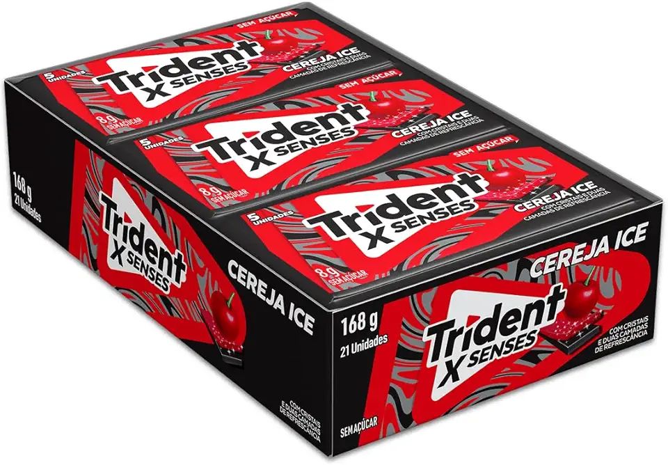 Trident Chiclete Fresh Cereja Ice Com 21 Unidades