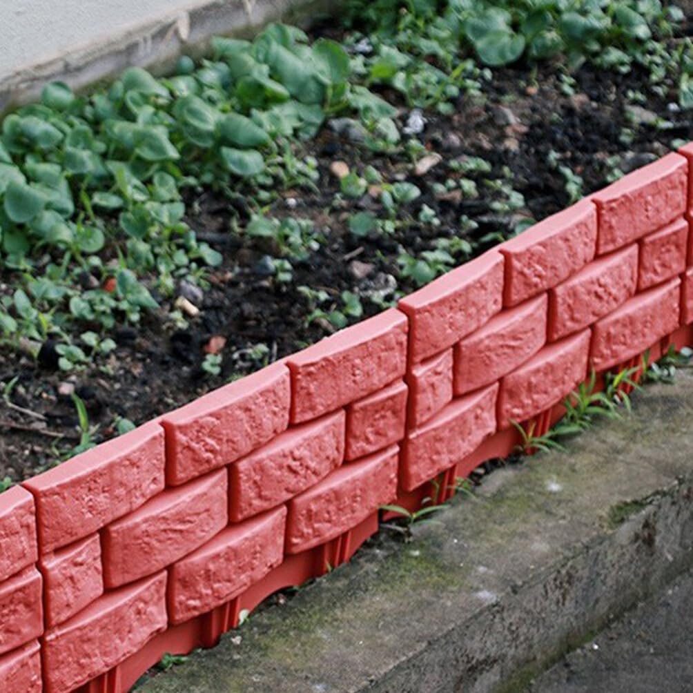 4 Pezzi Bordi In Plastica Staccionate Giardino Imitazione Pietra Mattoni Prato Aiuole Bordo Pannelli Decorativi Paesaggistici Per Cortile Giardino Esterno