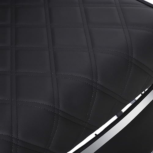 Miniatura 7 de BarberPub Silla de peluquería vintage de metal resistente, hidráulica, reclinable, salón de belleza, spa, equipo de champú 3825 (negro con costuras