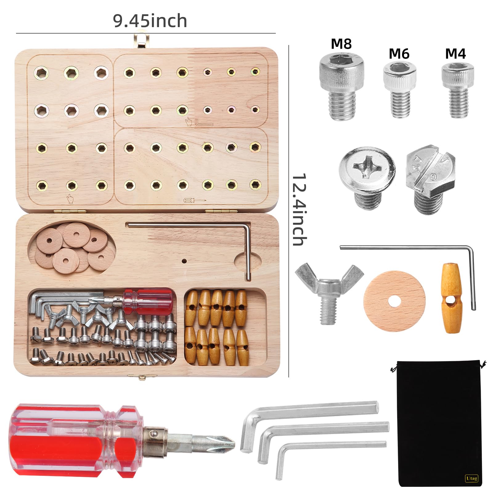 Upgraded 36-Hole Wooden Pegboard for Finger Dexterity & Motor Skills — Amazon image 6