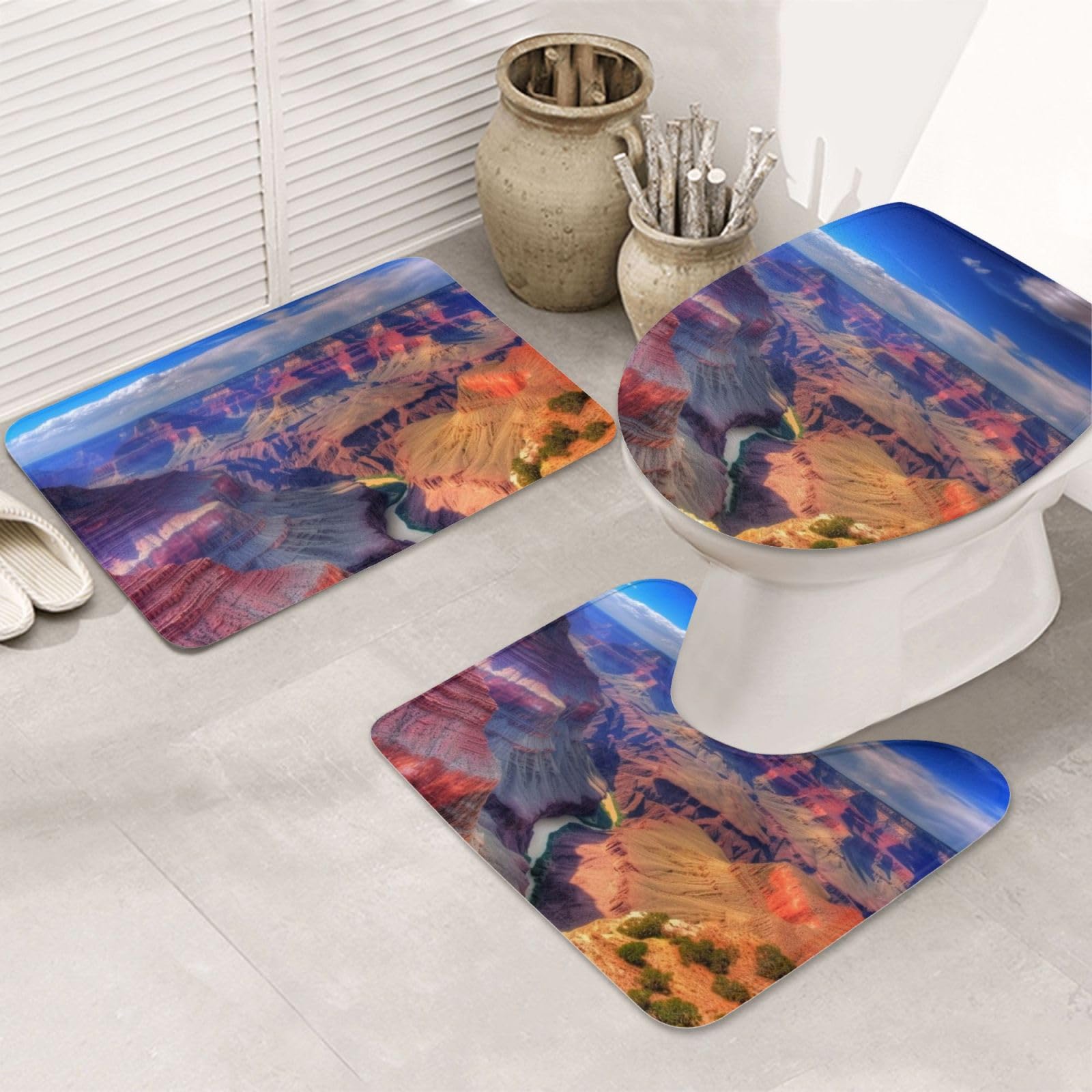 Tapis de salle de bain Beauty Grand Canyon lot de 3 avec contour U