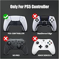 Vista 55 de ECHZOVE Funda de silicona para controlador PS5 (azul) – Cubierta de controlador de PS5 duradera y antideslizante con accesorios personalizables