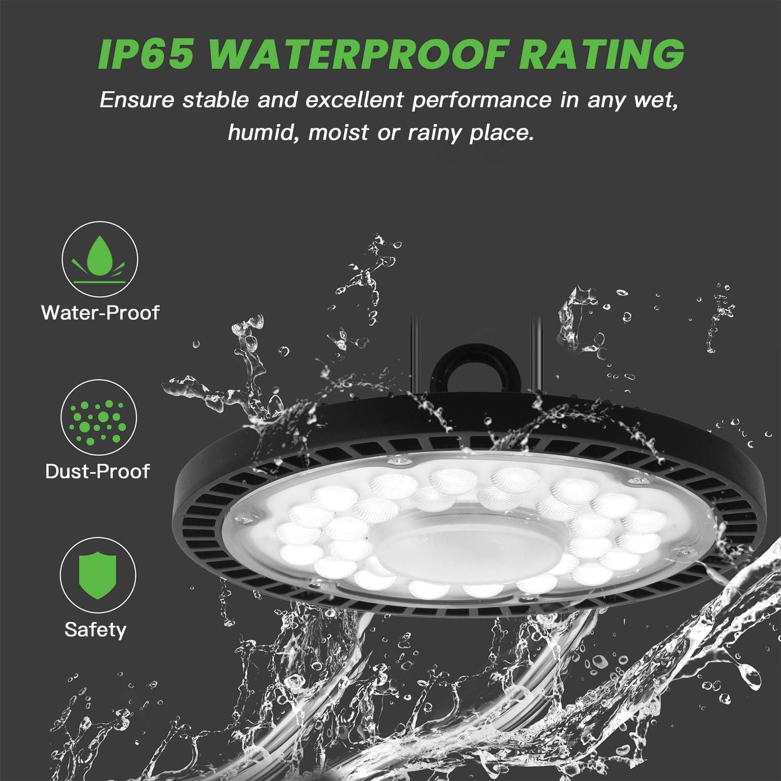 100 W UFO reflektor LED przemysłowy, zimna biel 6500K 10000 LM LED High Bay Light Hall reflektor lampa warsztatowa oświetlenie magazynu na stadion garaż, fabryka, warsztat, parkingi