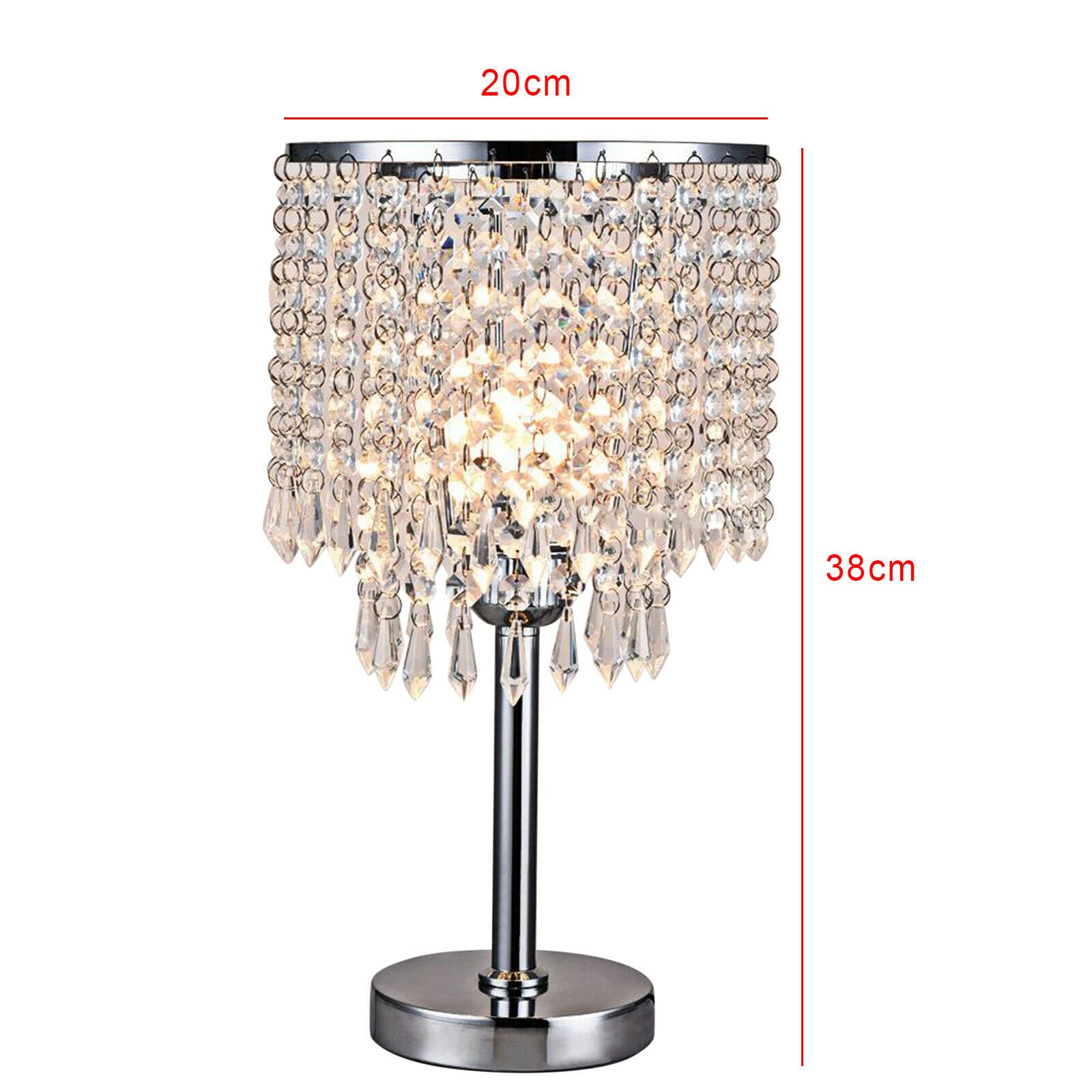 Lámpara de mesa de cristal, lámpara de mesa moderna, lámpara táctil elegante, lámpara de mesita de noche, lámpara de escritorio E27 para salón, dormitorio, comedor