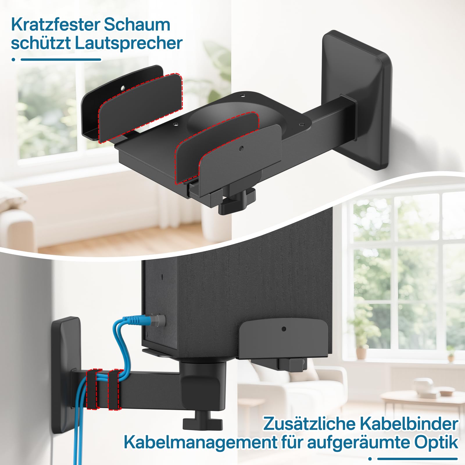 Coppia di supporti da parete regolabili per altoparlanti Klipsch R‑40PM R50M RP‑500M II RP‑600M II RP‑600M II