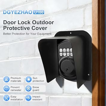 Doorbell Rain Cover Black Metal Cold Rolled Steel Shell Protector for Doorbell Video Doorbell Electronic Access Control Cover Outdoor Keypad Shield