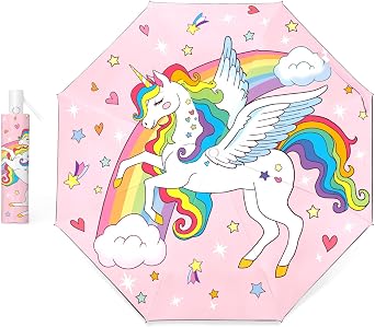 decalsweet Kids Folding Umbrella Toddler Umbrella with UV Protection Portable Auto Open/Close Anti-rebound Safe Design Windproof, Compact, Lightweight Cute Umbrella for Girls & Boy