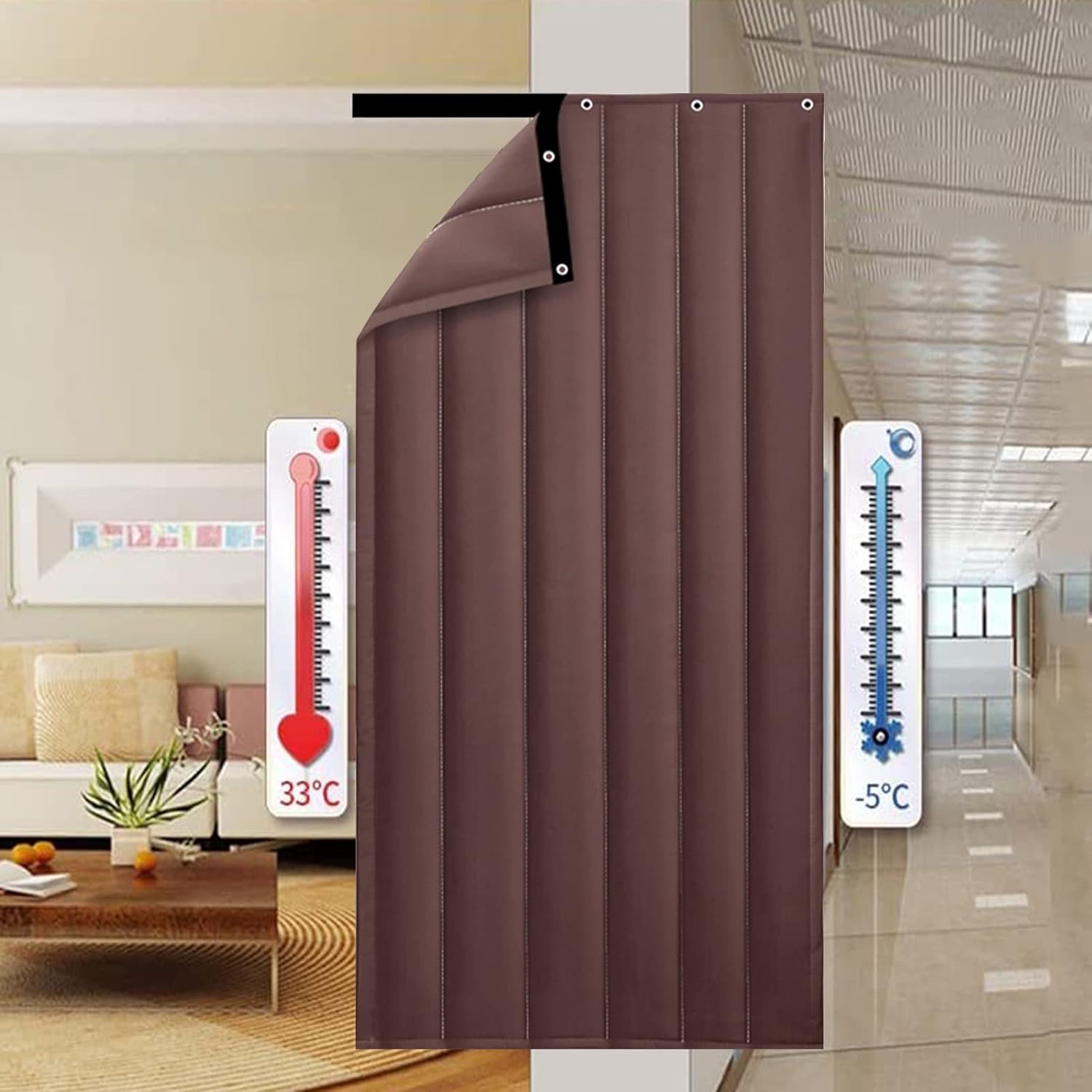 Heavy Duty Door Curtain Soundproof, Thermal Insulated