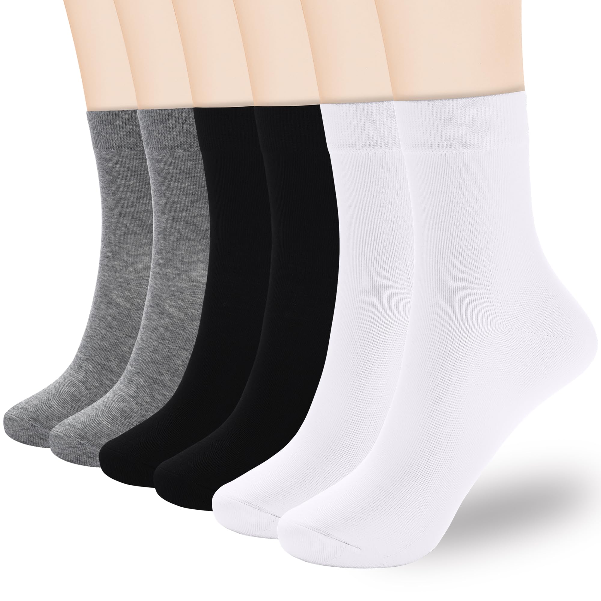 Corlap Women's Thin Above Ankle Socks-6Pairs Cotton Bootie Dress Crew Socks