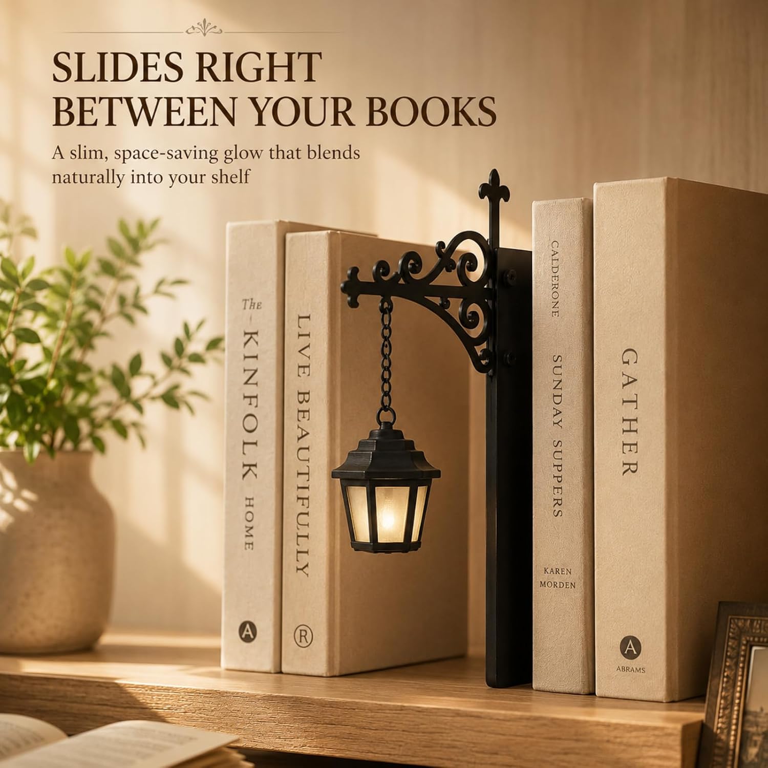 Library Lantern Mini Bookshelf Lamp, Hanging Lantern Book Shelf Light | Warm Decorative Lighting, Book Nook Design, Hanging LED Style, Home Library Use, Reading Corner Light (Lamp)