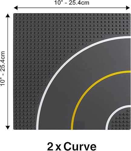 Miniatura 8 de Apostrophe Games Placa base de carretera  Placas base de bloques de construcción premium compatibles con todas las principales marcas  2 placas base