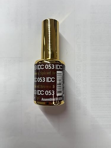 Miniatura 7 de DND DC - Juego de esmaltes de gel  1 esmalte de gel marrón y esmalte de uñas marrón, 053 marrón especiado, 0.5 onzas líquidas