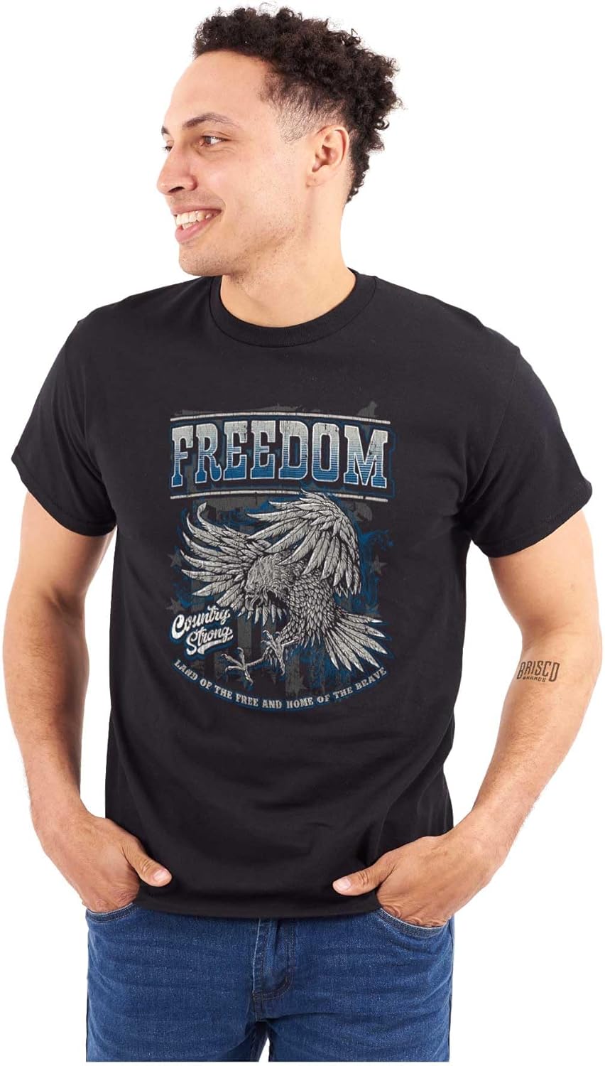 American Pride Brave Freedom Eagle Graphic T Shirt Men or Women Medium Black image 3 of 6 B0BZWTJQ92