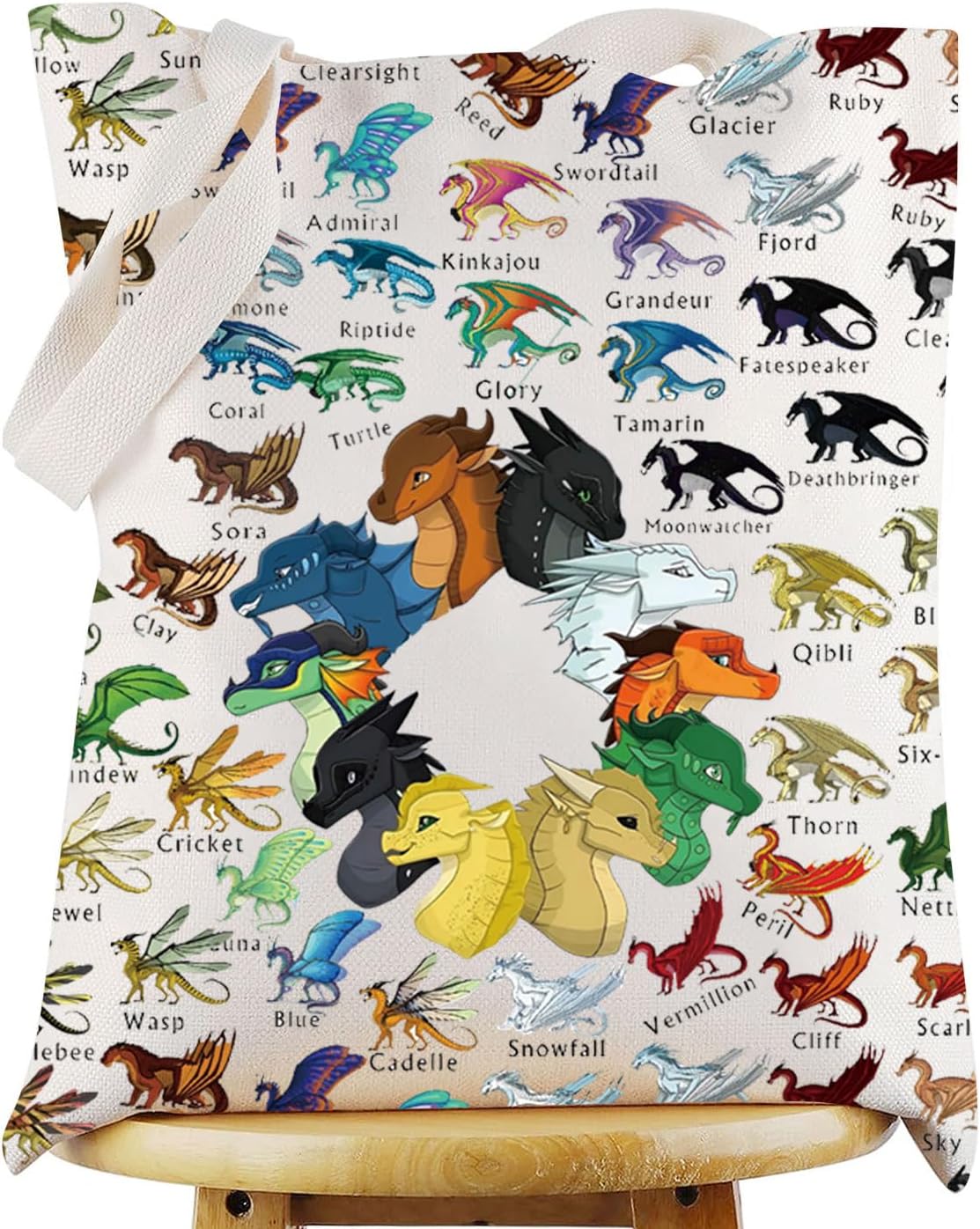 WZMPA Wings Dragon Darkstalker Makeup Bag Wings Dragon Novel Inspired Gift Dragon Tribes Zipper Pouch Bag Dragon Bookish Gift (Wings Dragon BG)
