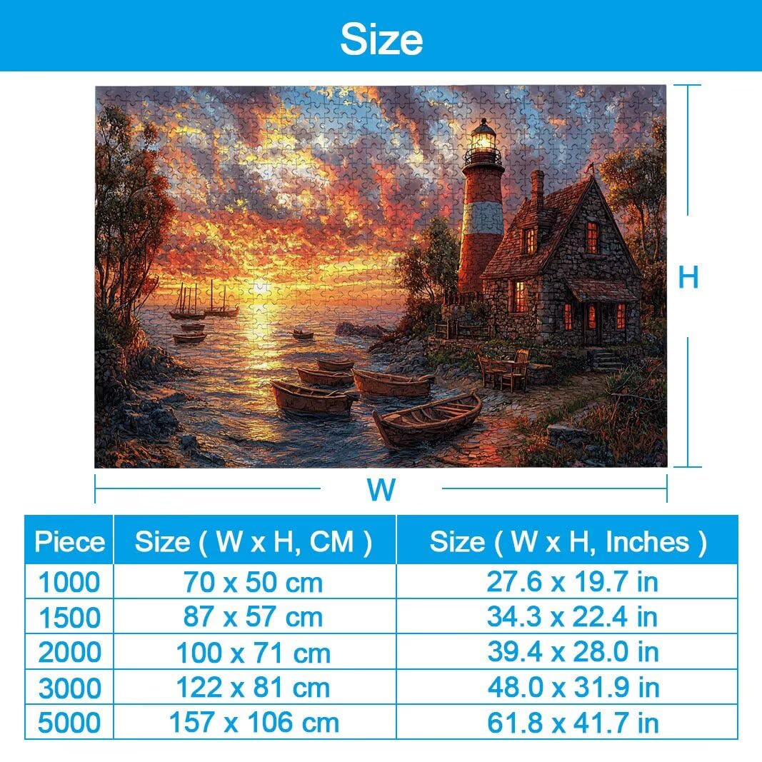 Puzzle 2000 elementów dla dorosłych, układanka o zachodzie słońca, prezenty