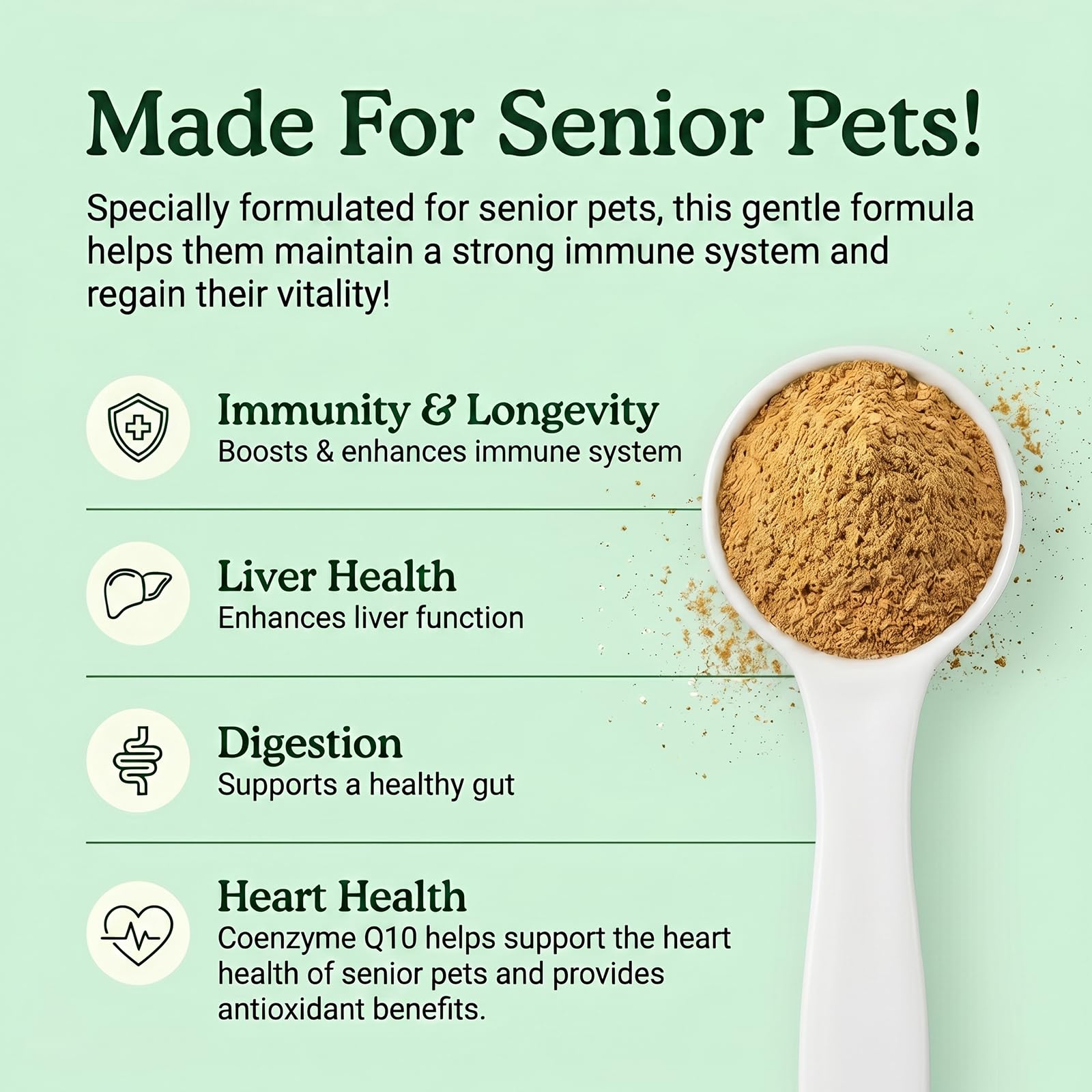 Nuzzhalo Turkey Tail CoQ10 Mushroom Powder for Senior Dogs Cats 60-Day Mix — Amazon image 3