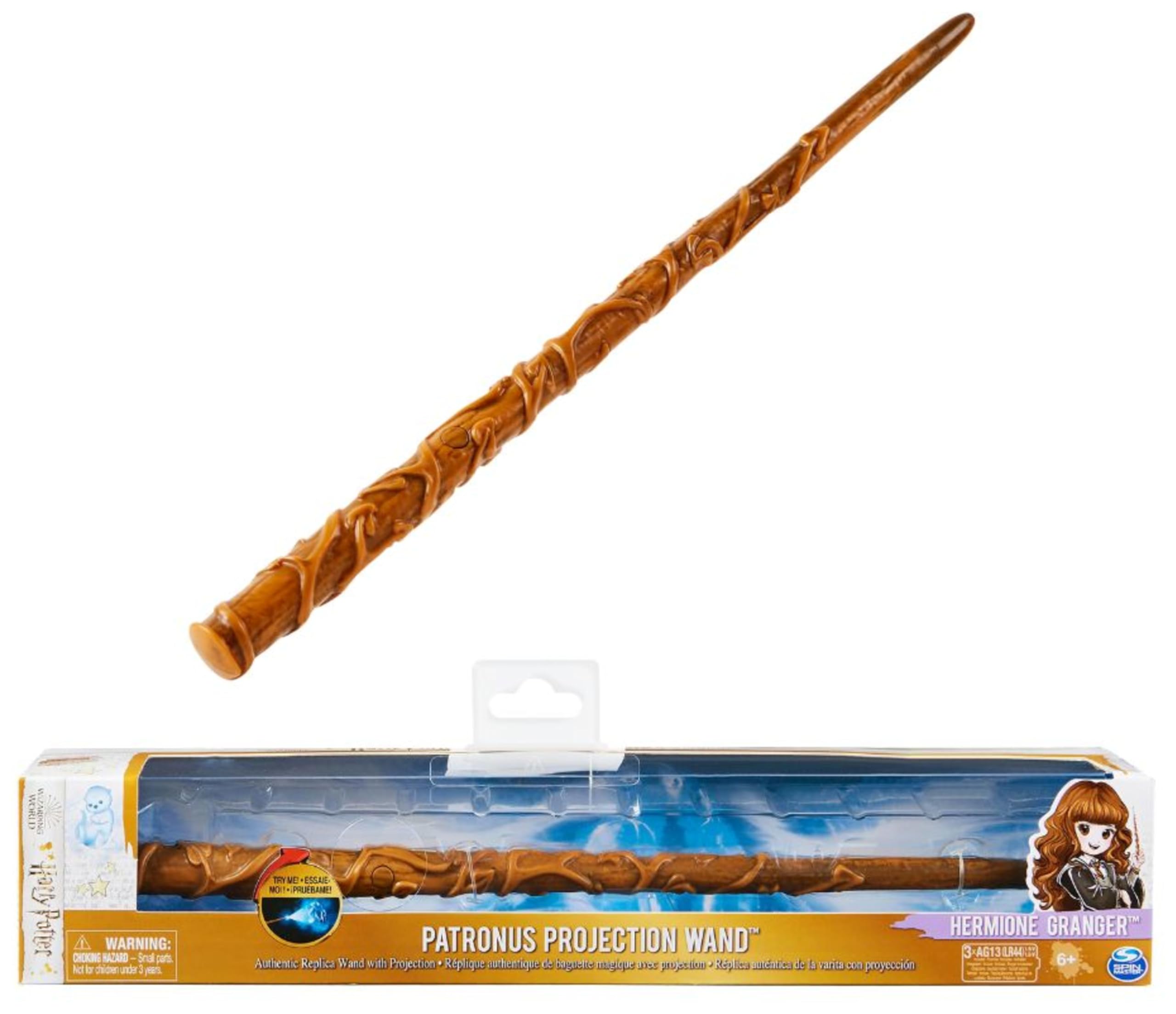 Bacchetta Di Hermione Granger 38 Cm, Fatte A Mano Con Nucleo In Acciaio, Confezione Regalo Con Mappa E Supporto