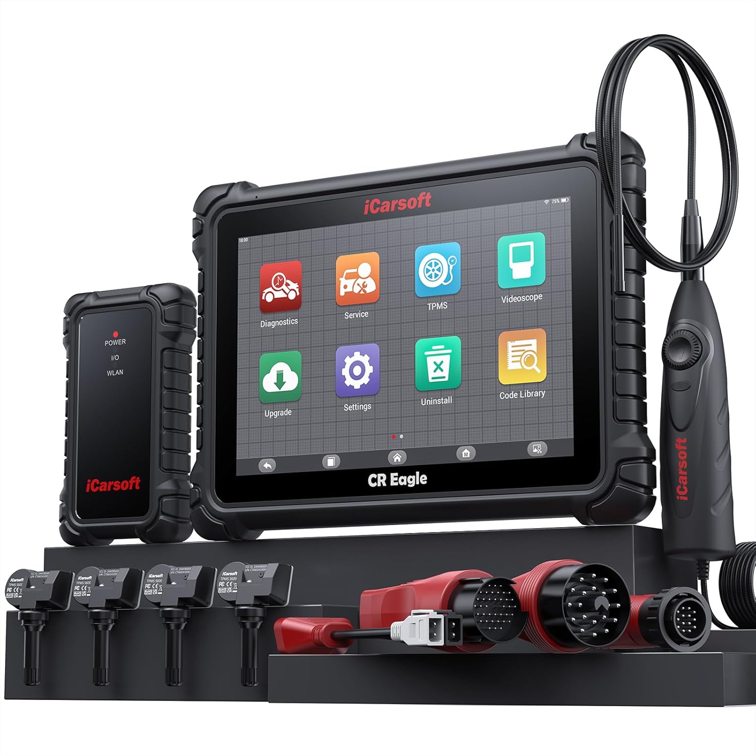 iCarsoft CR Eagle Diagnostic Tool and accessories