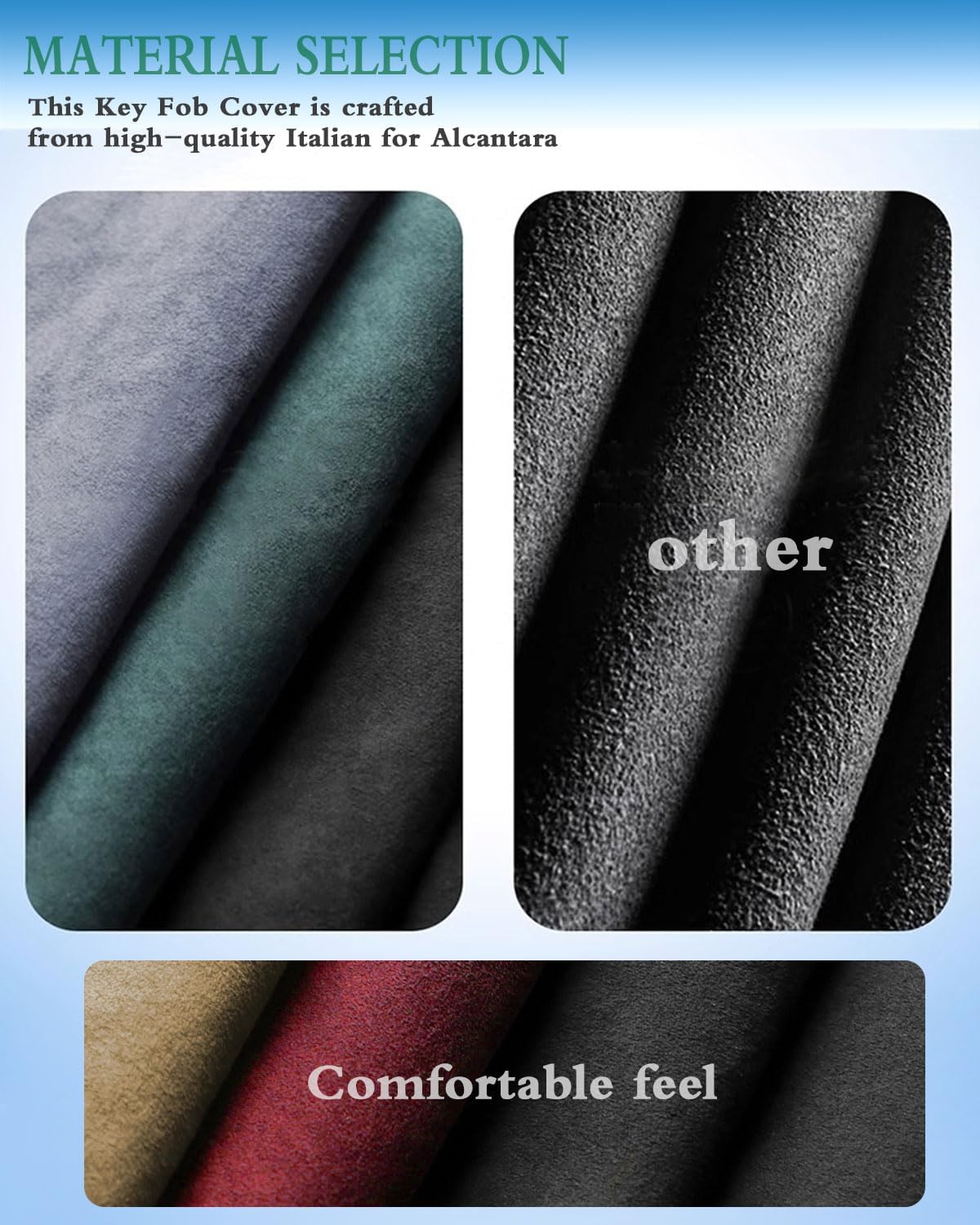 for Porsche Key Fob Cover with Keychain Fit for Panamera, Cayenne, Macan,Taycan,918 Smart Keys Case Protector suede (Black, Style A) - Image 5