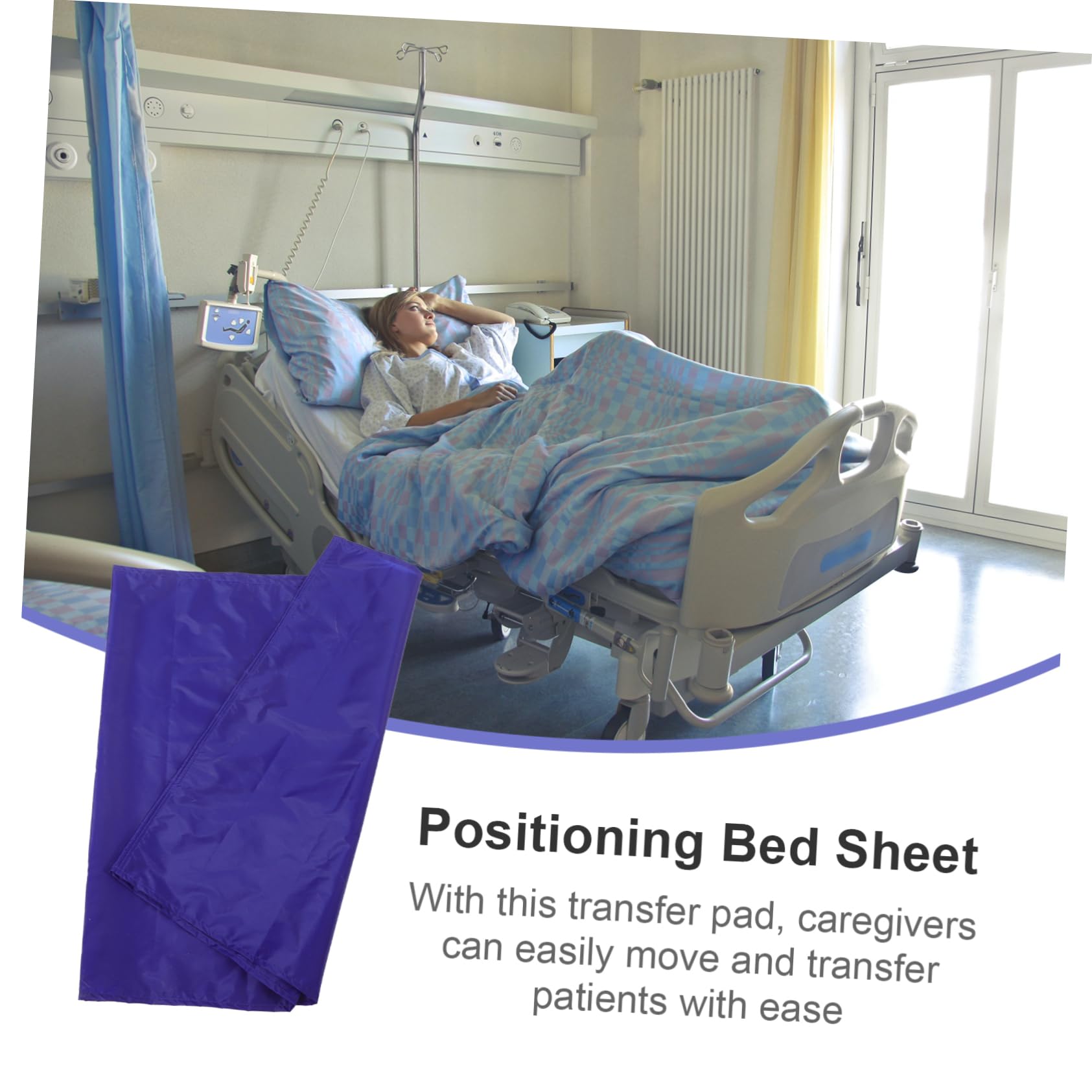 BUTIFULSIC Sliding Cushion Bed Slide Disabled People Aid Elderly Moving Pad 70x68 Blue