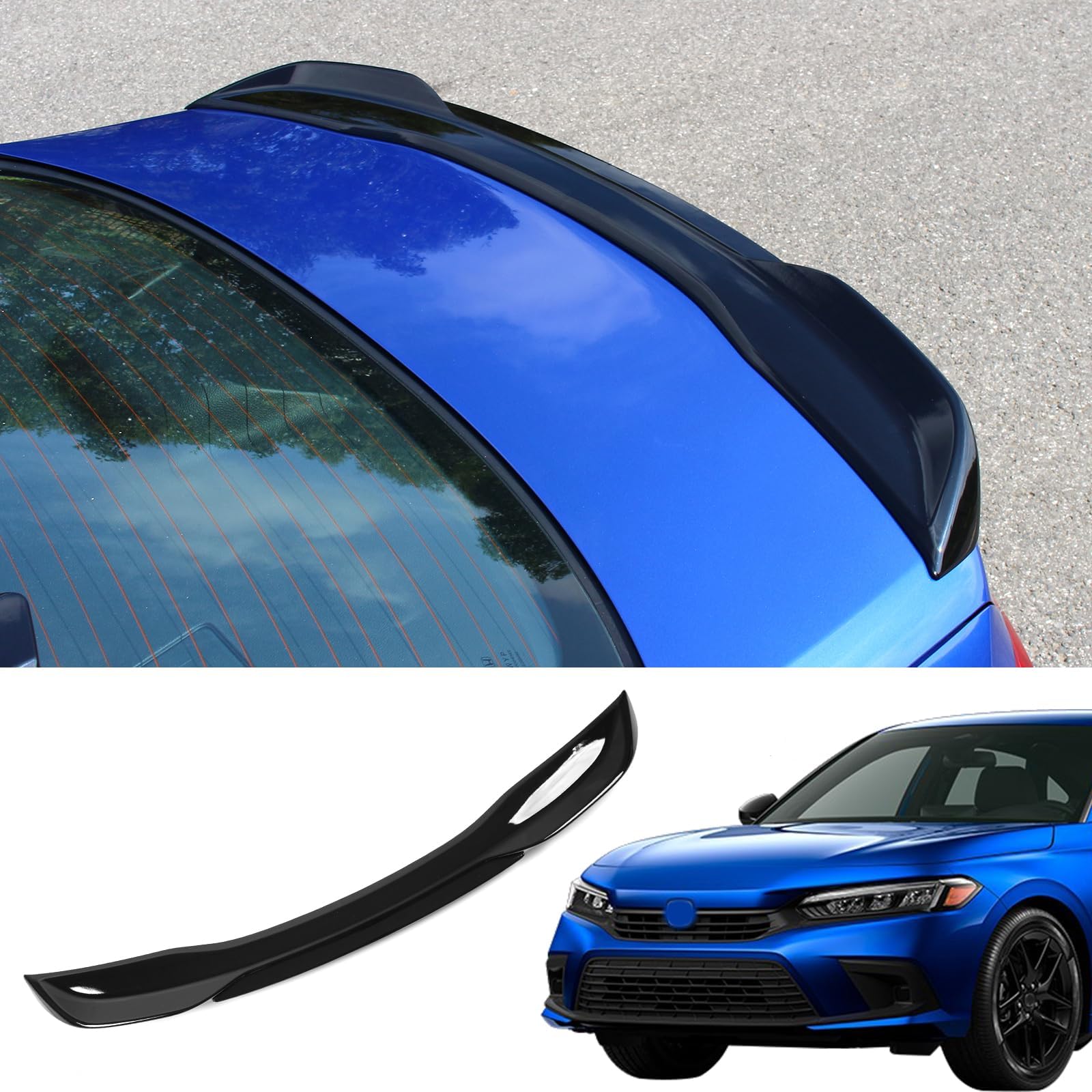 Spoiler Wing Compatible with 2022-2025 2026 Honda Civic Sedan Spoiler Trunk Rear Spoiler Wing Lip for Honda Civic Sedan Accessories (Glossy Black)