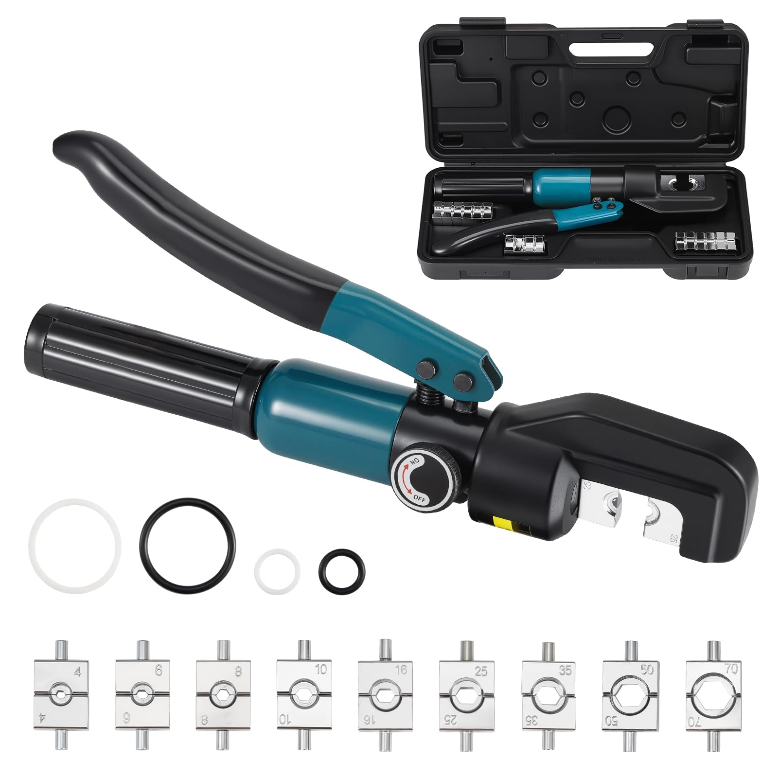 Faankiton Hydraulic Crimping Tool 4-70mm², Hydraulic Crimping Plier (Blue)