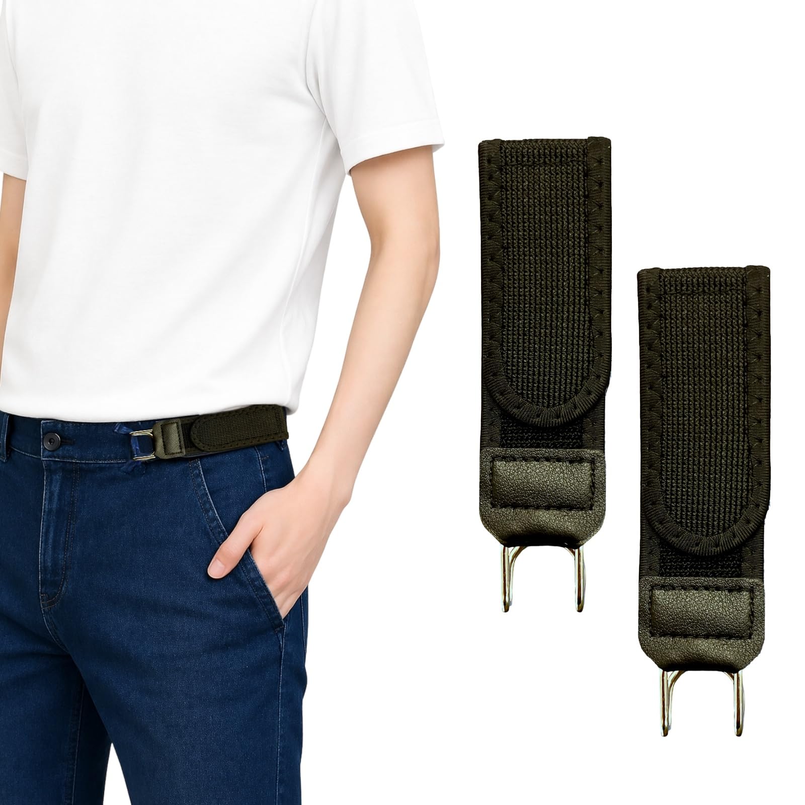 [Khers] FIT LOOP バックルレス伸縮ベルト ウエスト調整 ウエスト…