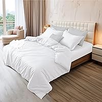 Vista 52 de Full Duvet Cover Set 100% Egyptian Cotton, 3Pcs Bedding Set- 1 Duvet Cover(No Insert) with 2 PillowShams, 400 Thread Count Super Soft Comforter White