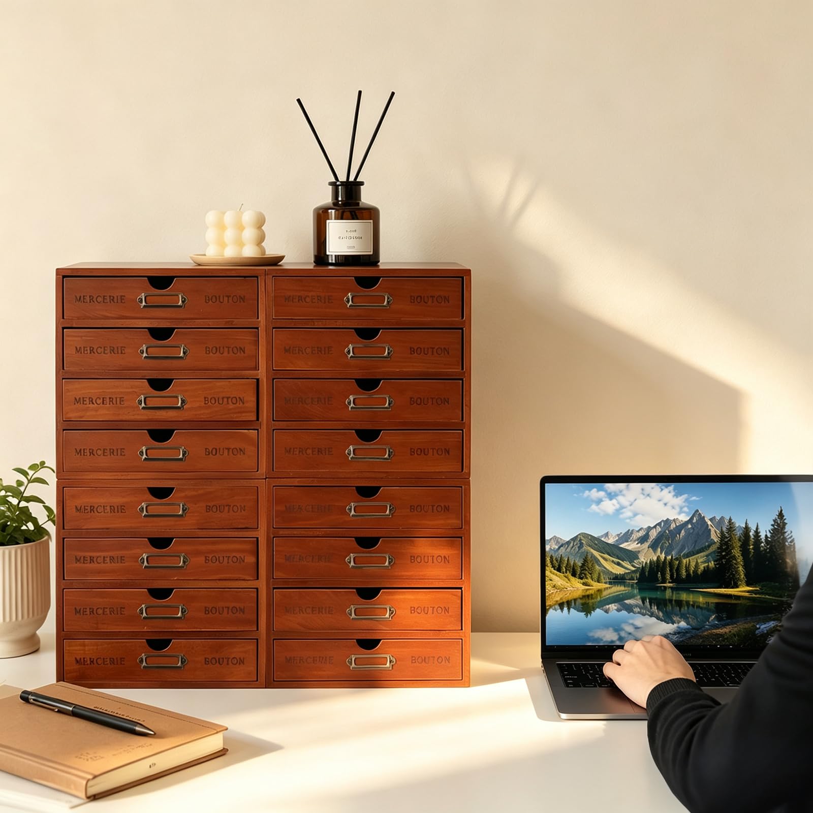 Schubladenorganizer Holz stapelbare Aufbewahrungsbox Schubladenbox