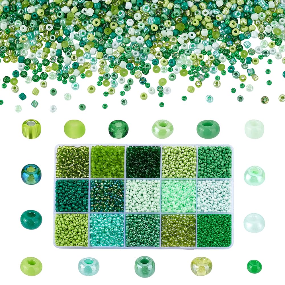 Perles de rocaille en verre 3mm vertes pour créer vos chaînes de lunettes d'été