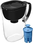 Brita 10 Pitcher filtre Elite avec indicateur de lumière intelligent, réduit 30+ Contaminants, y compris le plomb et les microplastiques, le filtre dure 6 mois, Tahoe, Noir