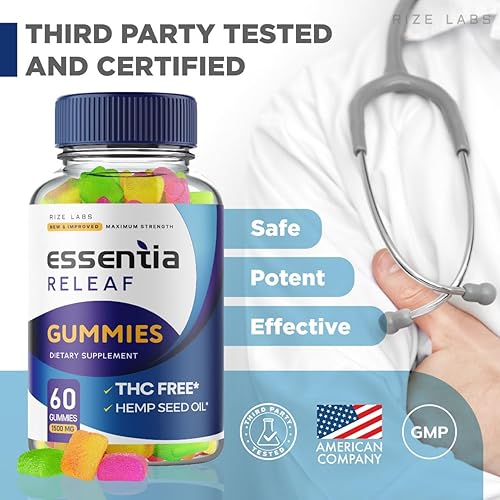 Miniatura 5 de Paquete de 2 gomitas Essentia Releaf, suplemento dietético Essentia Releaf, fórmula extra fuerte Essentia Releaf, Essentia Releaf para un bienestar