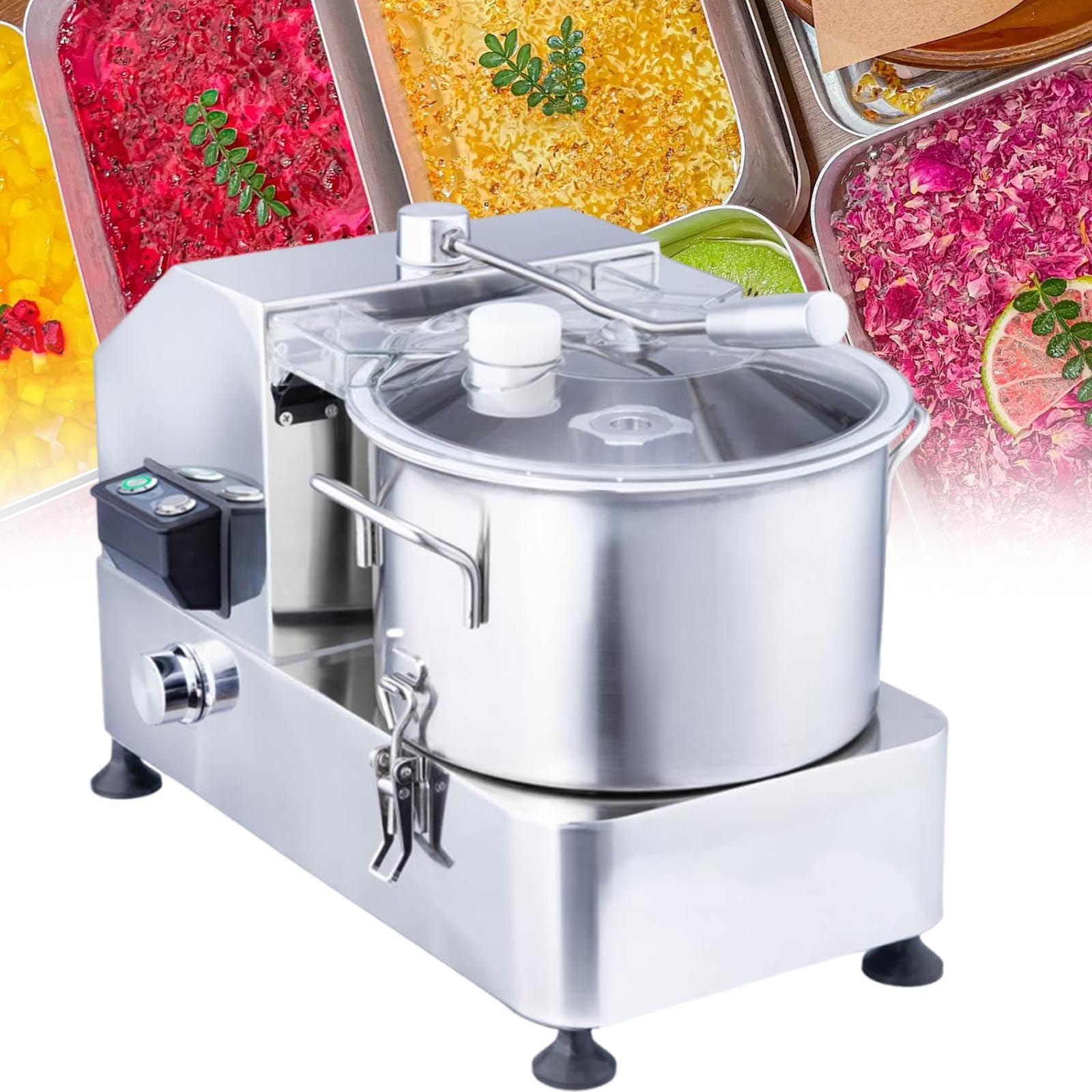 Sunseota Food Processor Electric Vegetable Chopper Meat Grinder 6L/9L/12L Stainless 6L-1800W
