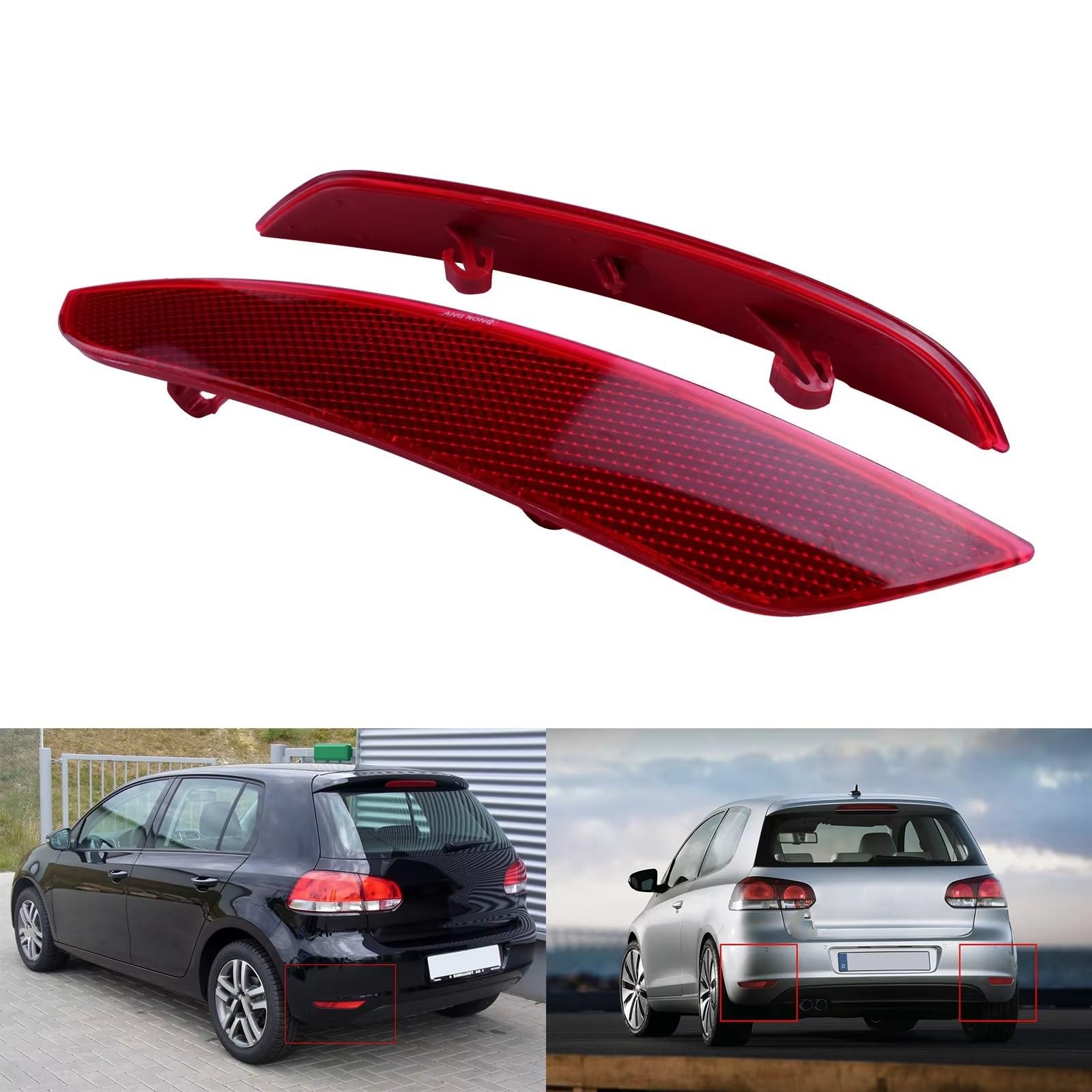 Compatibile Con Per Golf 6 MK VI 2009 2010 2011 2012 2013 Lente Destra Sinistra Fanale Posteriore Riflettore Paraurti 5K0945105A 5K0945106A Riflettore de paraurti posteriore