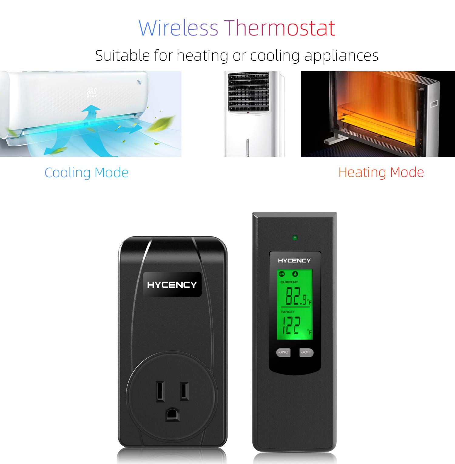 Buy Hycency Programmable Wireless Plug in Thermostat Outlet, Electric