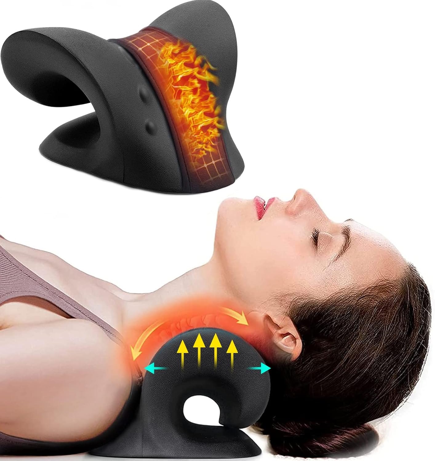 Neck Stretcher for Neck Pain Relief, Heated Neck and