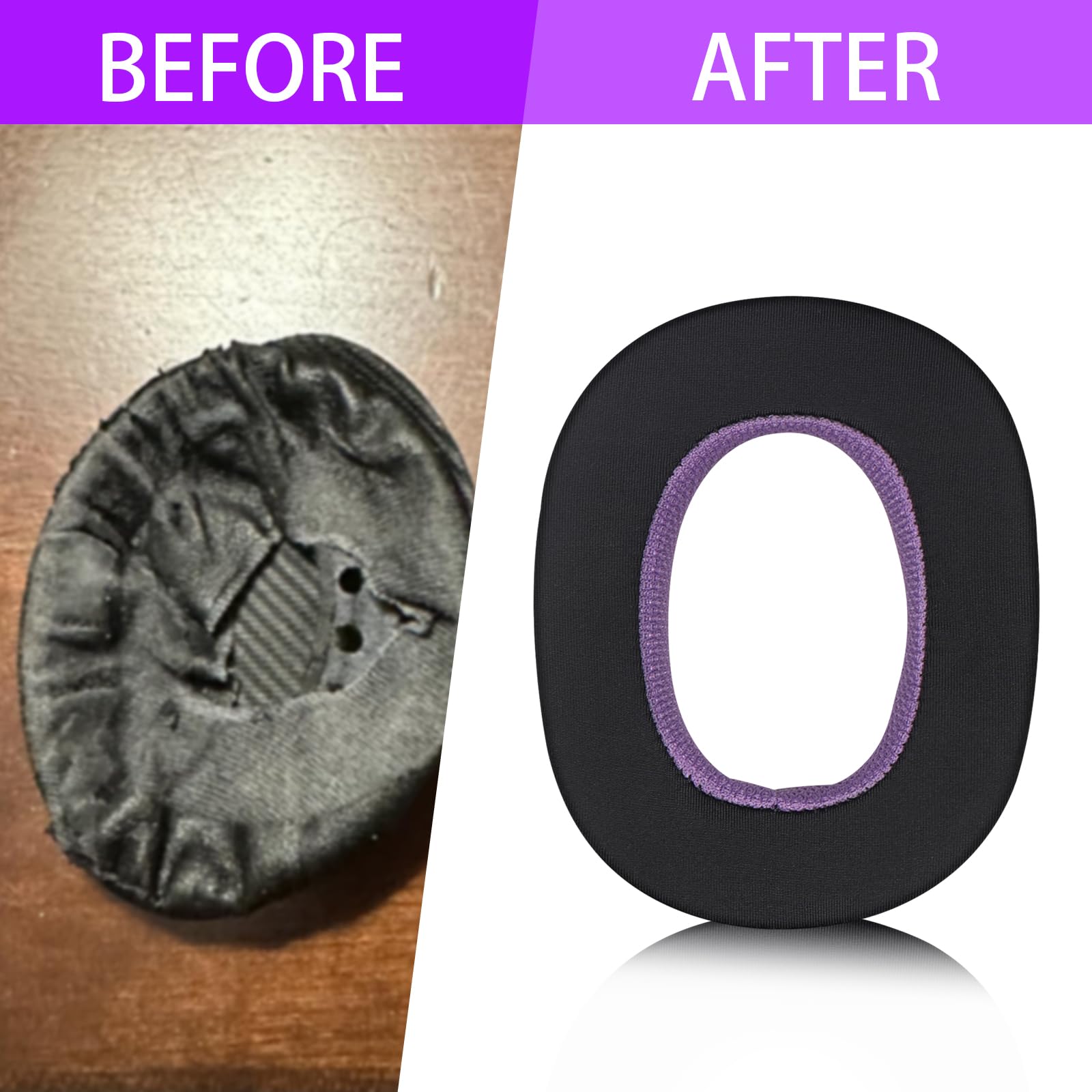 Magic Ice Gel - Cuscinetti di ricambio per Bowers & Wilkins PX7 S2/PX8, nero/viola
