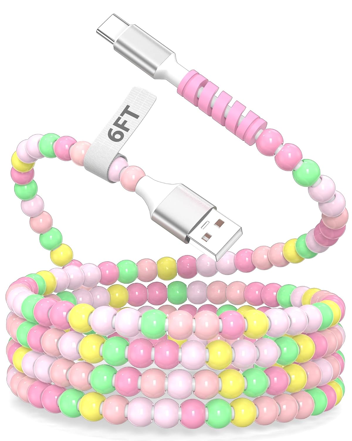 iMangoo 6ft USB A to USB C Cable Beaded Charger for Apple CarPlay Car Play
