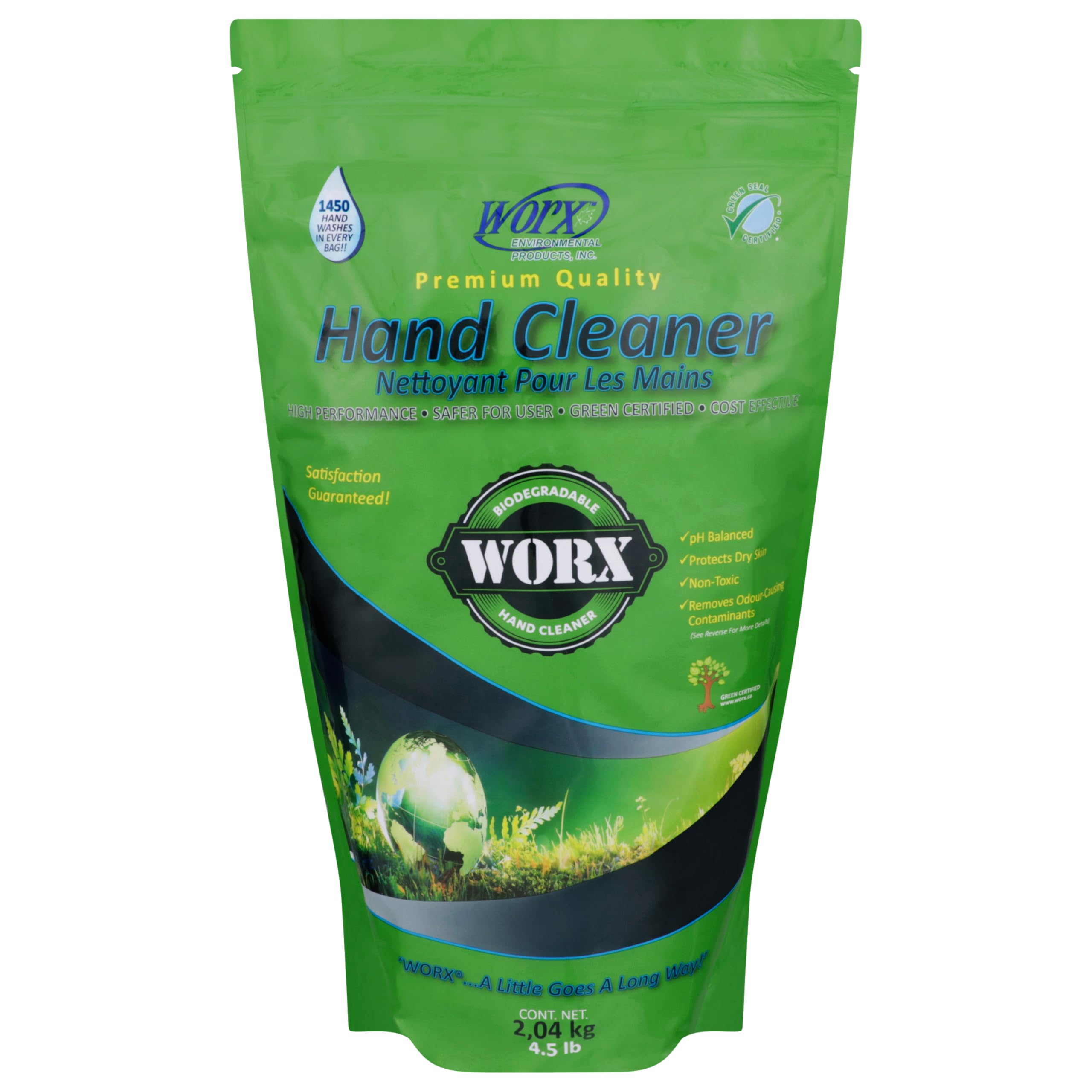 WORXBiodegradable Hand Cleaner 4.5 lb Stand-Up Pouch (2040 g.) (4.5 Pound)