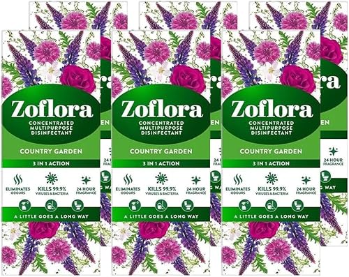 Zoflora Country Garden Concentrated Disinfectant 500ml 6 Pack